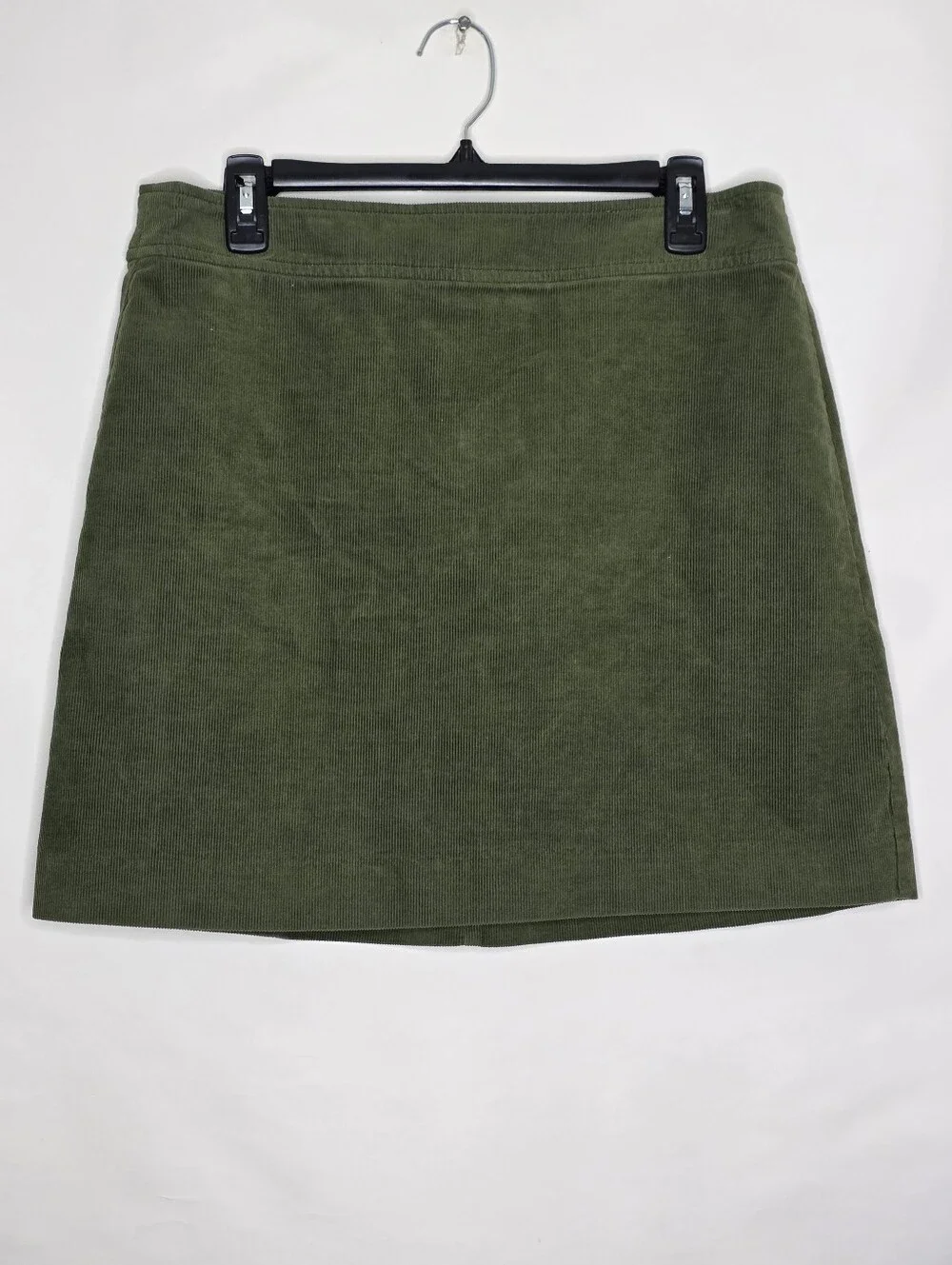 J. Crew Corduroy Mini Skirt Size 10 Green‎ Cotton Back Zipper Academia Festival
